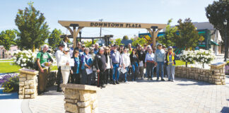 King City history walk group at Downtown Plaza