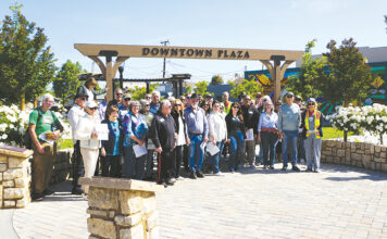 King City history walk group at Downtown Plaza