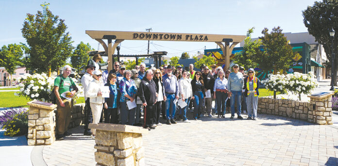 King City history walk group at Downtown Plaza