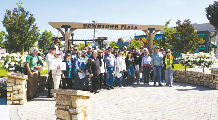 King City history walk group at Downtown Plaza