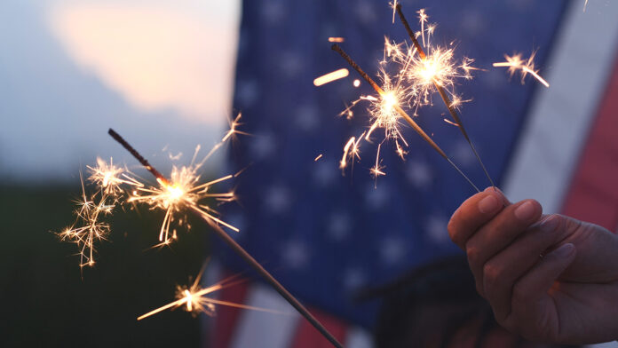 Fireworks sparklers AdobeStock_505723448 Hand holding sparkler fireworks