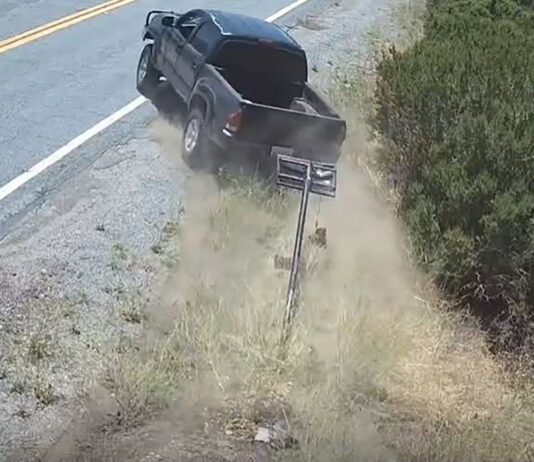 Truck damages Flock camera