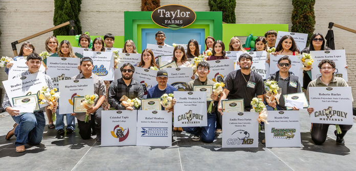 Taylor Farms Scholarship Awards recipients