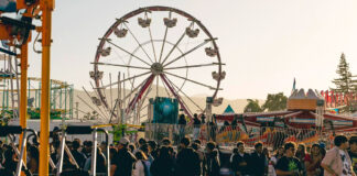 Salinas Valley Fair ferris wheel and crowd
