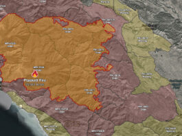 Plaskett Fire map