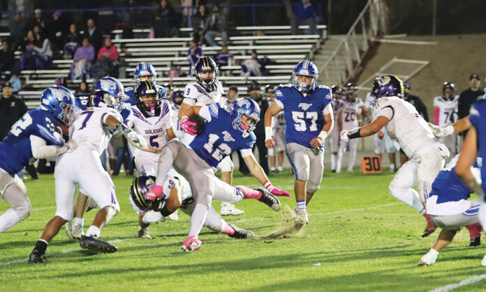 KC football 2 Carson Tidwelll #12 King City vs Soledad football