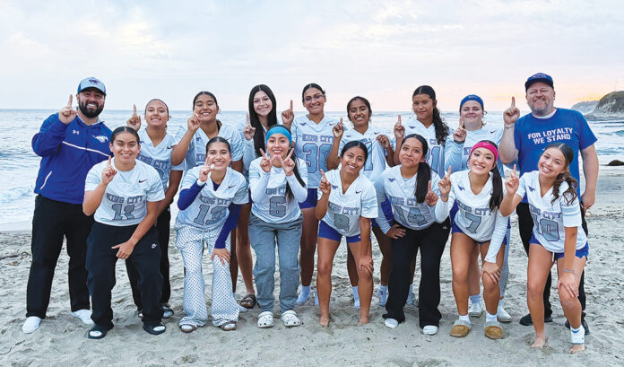 King City flag football team on beach